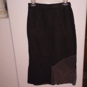 NWT Suede and Denim Skirt